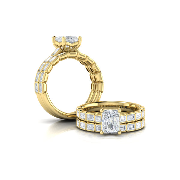Matching Bands Wedding Band in 14K Yellow Gold by Vlora Bridal