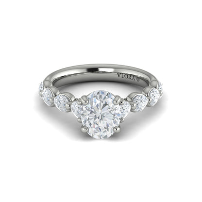 Cascade Oval Engagement Ring