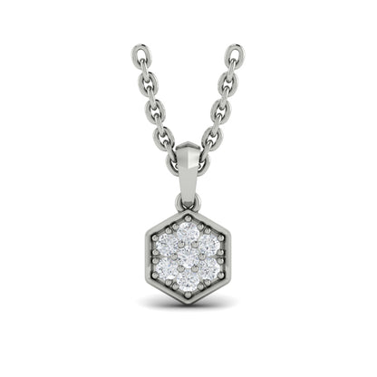 Diamond Cluster Honeycomb Pendant Necklace