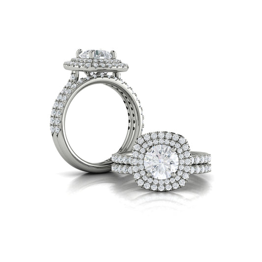 Delicate Double Halo Engagement Ring