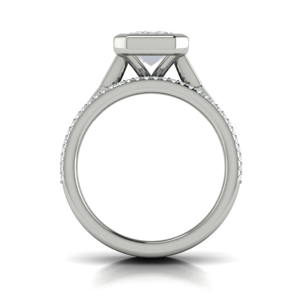 Emerald Cut Classic Engagement Ring in Platinum by Vlora Bridal