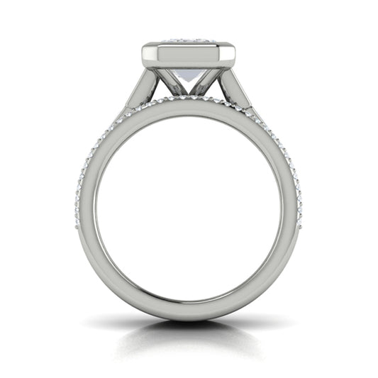 Emerald Cut Classic Engagement Ring in Platinum by Vlora Bridal