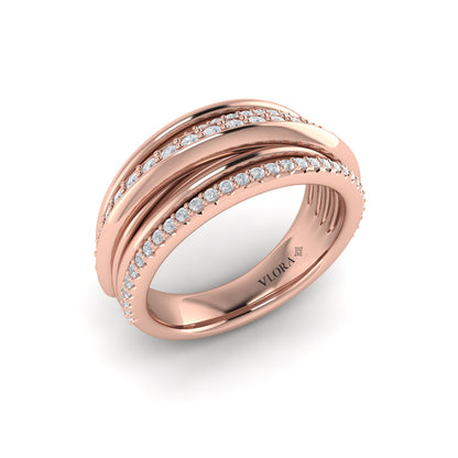 Diamond Pavé Multi-Row Wrapped Ring