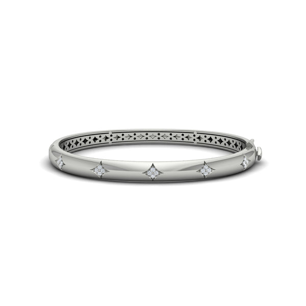 Diamond Vlora Star Hinged Bangle