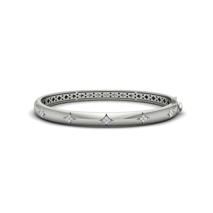Diamond Vlora Star Hinged Bangle