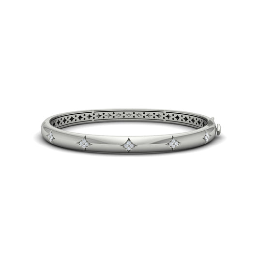 Diamond Vlora Star Hinged Bangle