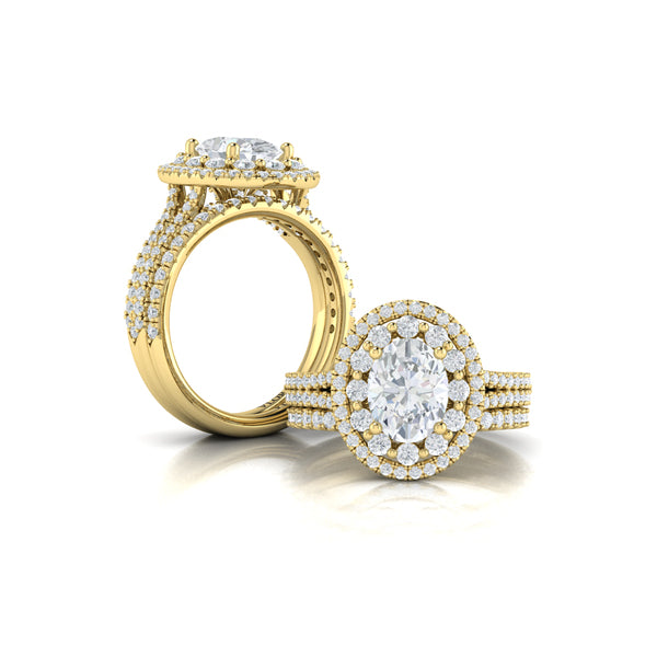 Grand Double Halo Oval Engagement Ring