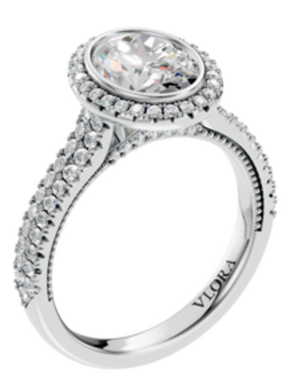 Regal Halo Oval Engagement Ring
