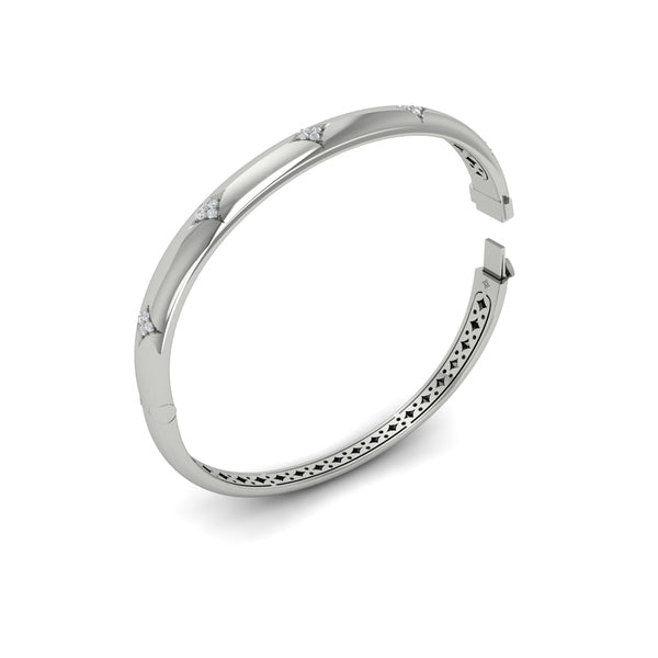 Diamond Vlora Star Hinged Bangle