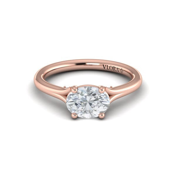 Horizon Solitaire Spit Shank Oval Engagement Ring