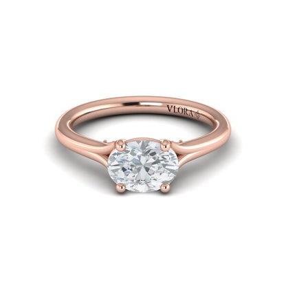 Horizon Solitaire Spit Shank Oval Engagement Ring