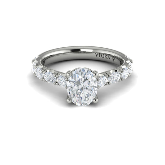 Diamond Accented Oval Engagement Ring