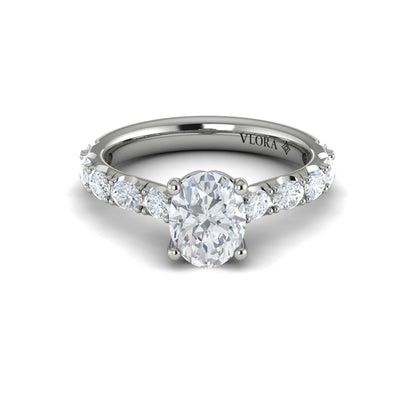 Diamond Accented Oval Engagement Ring