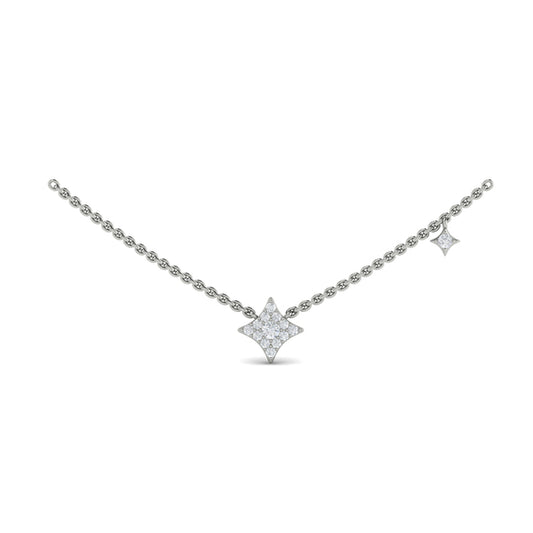 Diamond Cluster Vlora Star Double Pendant Necklace