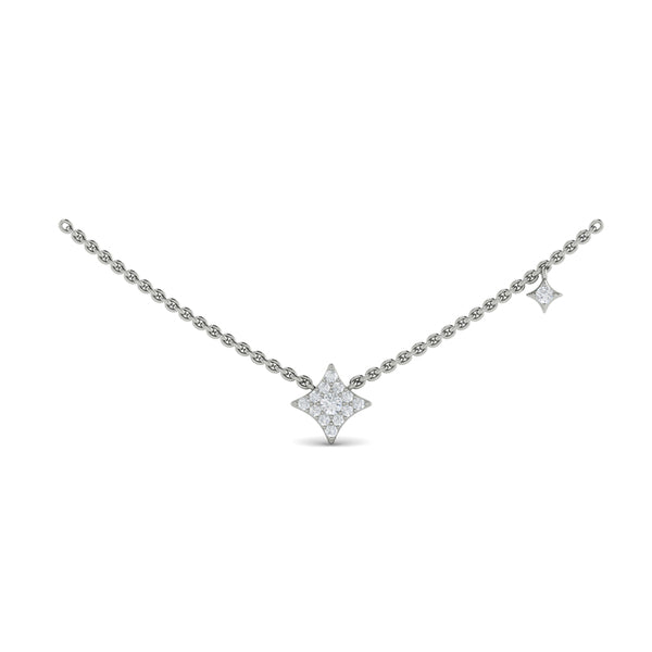 Diamond Cluster Vlora Star Double Pendant Necklace
