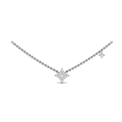 Diamond Cluster Vlora Star Double Pendant Necklace