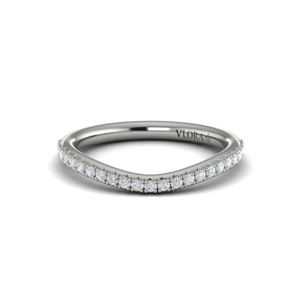 Matching Bands Wedding Band in 14K White Gold by Vlora Bridal