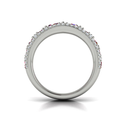 Oval Ruby and Pavé Diamond Band