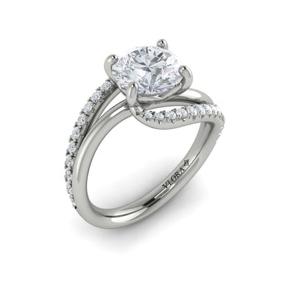 Round Classic Engagement Ring in Platinum by Vlora Bridal