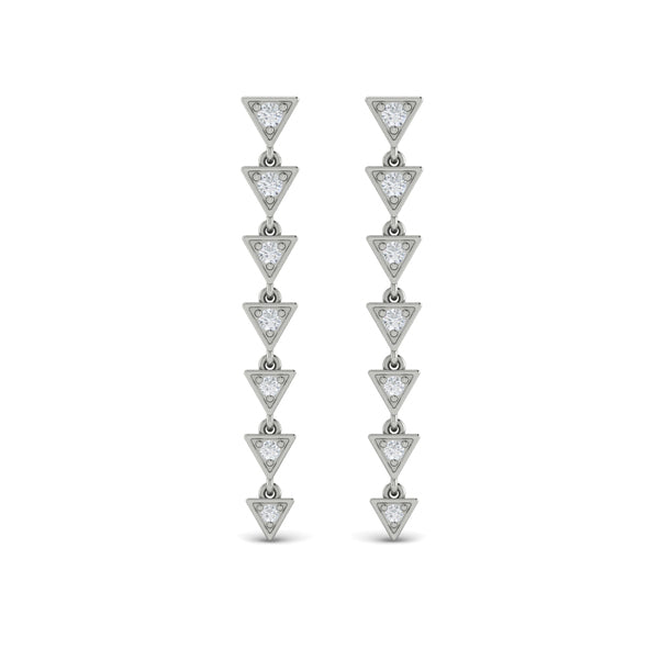 Diamond Trinity Drop Statement Earrings