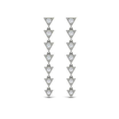 Diamond Trinity Drop Statement Earrings
