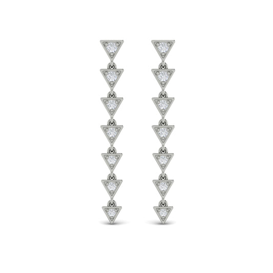 Diamond Trinity Drop Statement Earrings