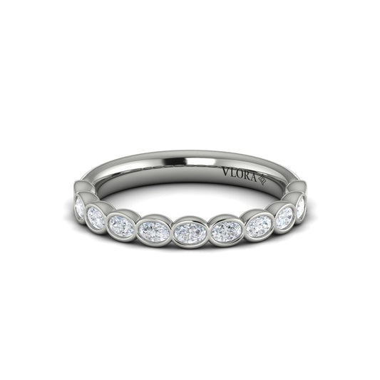 Matchign Band for Bezel Oval Diamond Band Engagement Ring
