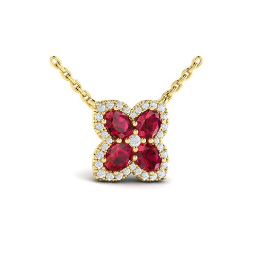 Petal Ruby Blossom Pendant