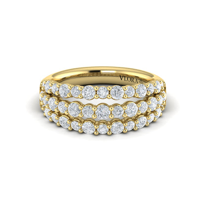 Diamond Double Row Statement Ring