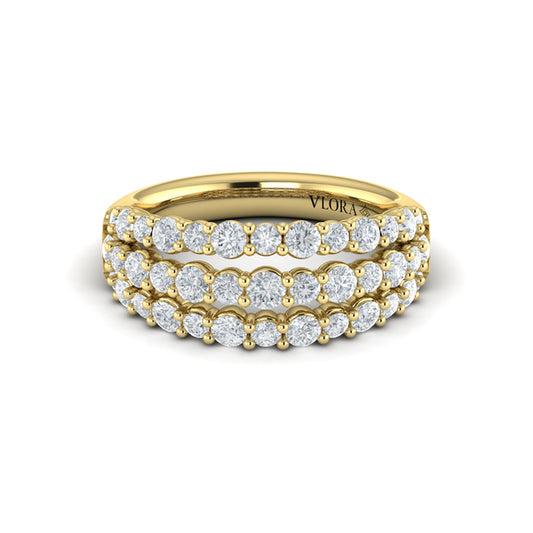 Diamond Double Row Statement Ring