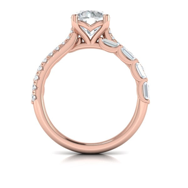 Entwined Round Diamond Engagement Ring