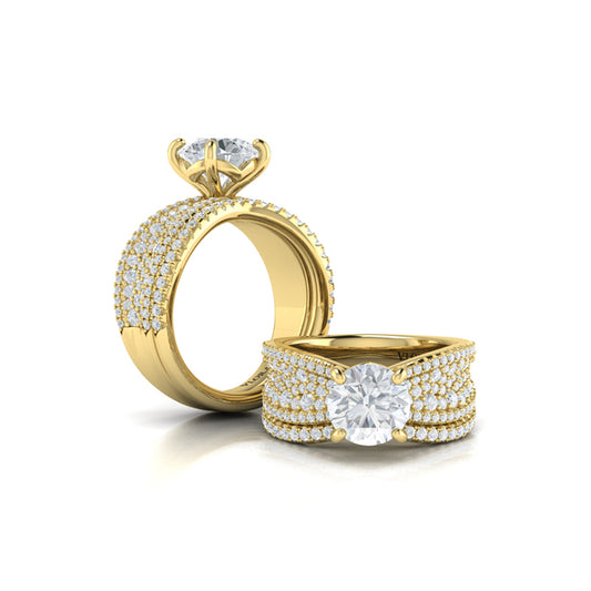 Matching Bands Wedding Band in 14K Yellow Gold by Vlora Bridal