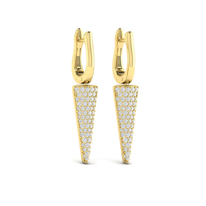 Diamond Trinity Drop Huggie Earrings