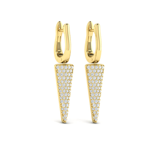 Diamond Trinity Drop Huggie Earrings