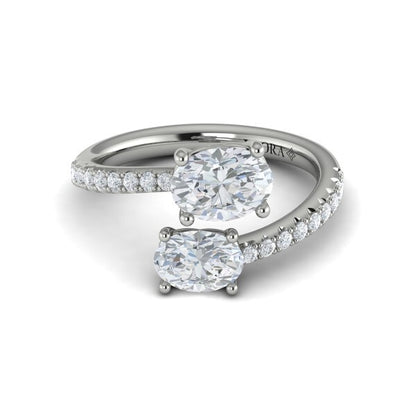 Kissing Oval Two Stone Engagement Ring