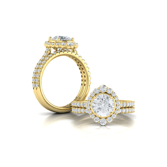 Matching Bands Wedding Band in 14K Yellow Gold by Vlora Bridal
