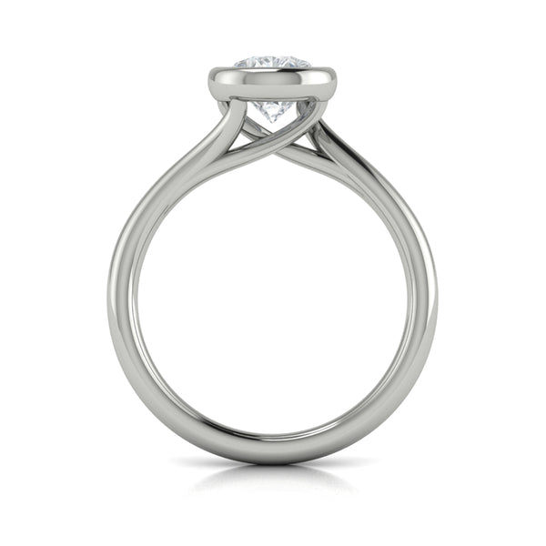 Pear Straight Row Engagement Ring in Platinum by Vlora Bridal