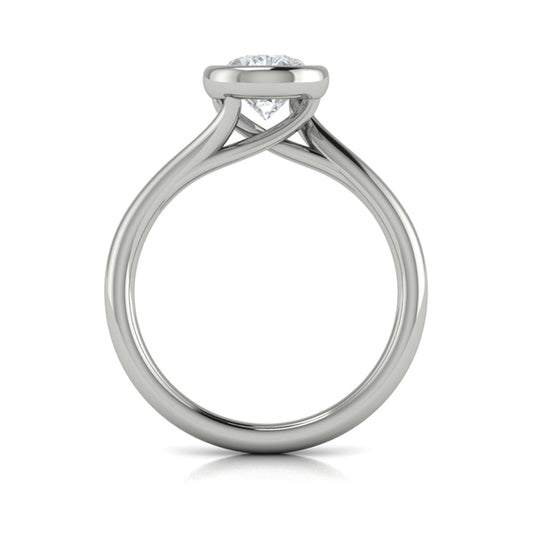 Pear Straight Row Engagement Ring in Platinum by Vlora Bridal