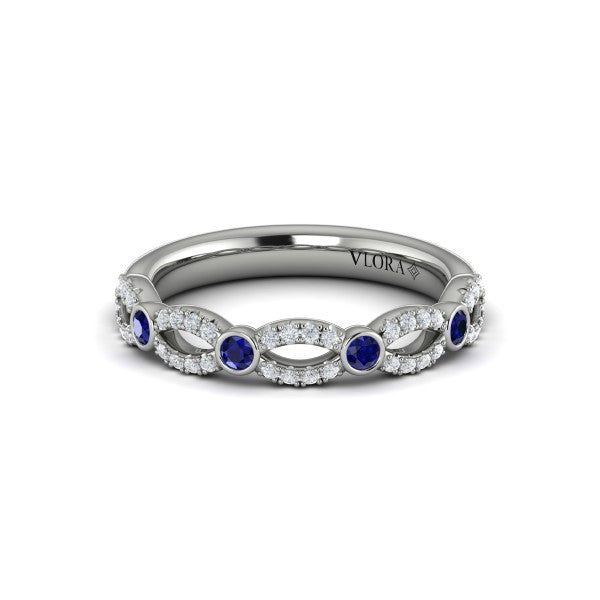 Diamond and Sapphire Cascade Band