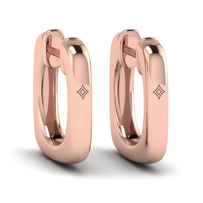 Elongated Baguette Diamond Huggie Earrings