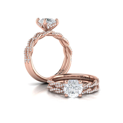 Matching Bands Wedding Band in 14K Rose Gold by Vlora Bridal