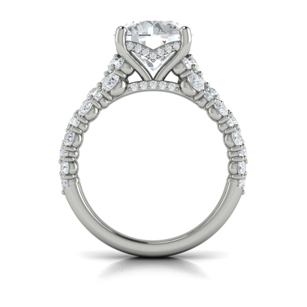 Round Classic Engagement Ring in Platinum by Vlora Bridal