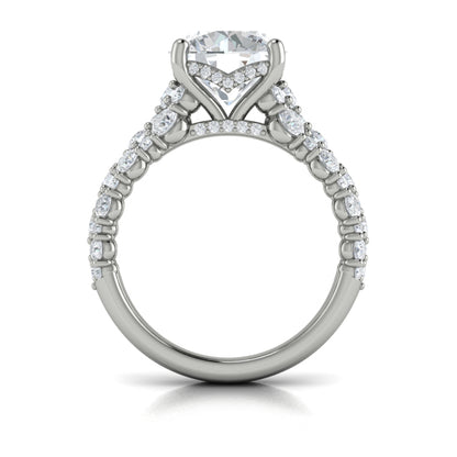 Round Classic Engagement Ring in Platinum by Vlora Bridal
