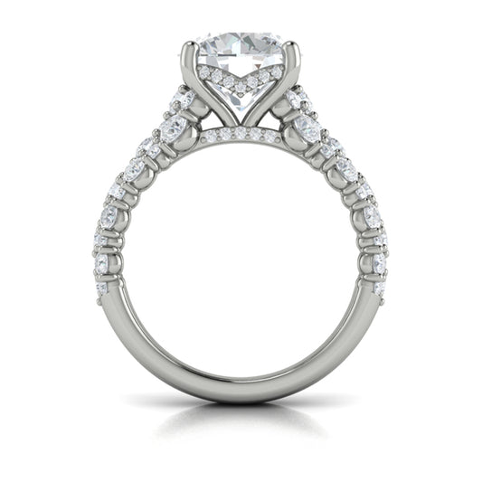 Round Classic Engagement Ring in Platinum by Vlora Bridal
