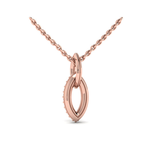 Open Navette Silhouette wtih Diamonds Pendant