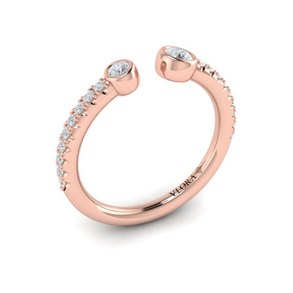 Graduating Diamond Open Ring