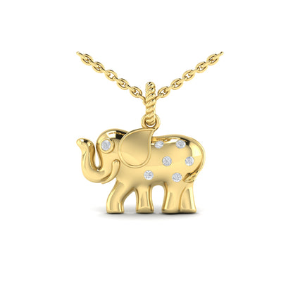 Diamond Elephant Pendant