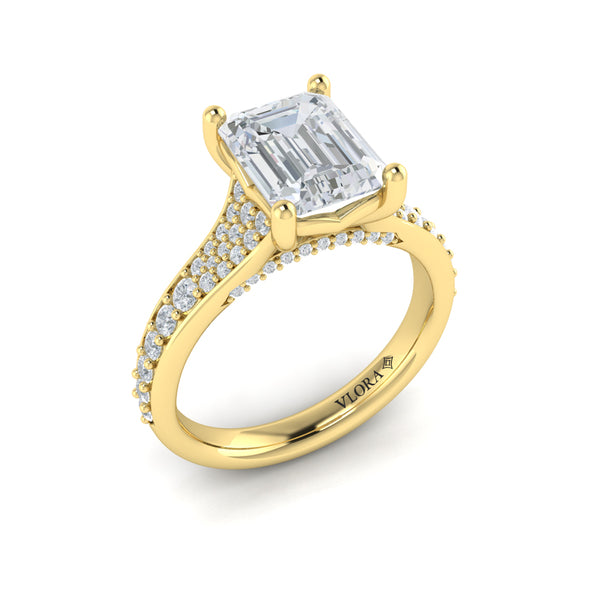 Emerald Cut Cathedral Engagement Ring