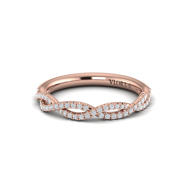 Matching Bands Wedding Band in 14K Rose Gold by Vlora Bridal