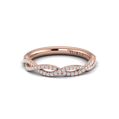 Matching Bands Wedding Band in 14K Rose Gold by Vlora Bridal